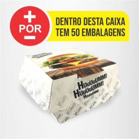 Hamburguer H1 | Branca | 50 Unid. Personalizado     