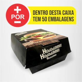 Hamburguer H1 | Preta | 50 Unid. Personalizado     