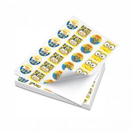 Papel Adesivo Brilho SRA3 Com Corte Contorno Adesivo Brilho 32x45.70 4x0 cores   
